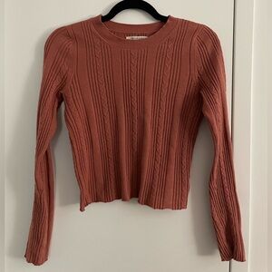American Eagle Crew Neck Cropped Bodycon Sweater XS